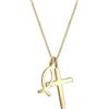 Elli Collana Donne Ciondolo Croce Pesce in Argento Sterlino 925