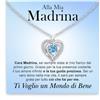 Bramart Collana Madrina Donna con Pietra di Zirconia Cubica e Finitura in Oro Argento Idea Regalo Compleanno Natale per lei madrina Comunione Cresima Battesimo - Cofanetto con DEDICA incluso.