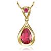 JewelryPalace 4ct Collana Infinito Donna Argento 925 con Creato Rubino Rosso, Goccia Collana Dorata Ciondolo Oro Pietra a Pera con Catena 45cm, Collane Pendenti Lunghe in Oro Rosa Set Gioielli Donna
