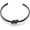 Louis Ciocchetti dal 1887 Louis Ciocchetti Bracciale Rigido in Acciaio con Nodo Simbolo di Legame - Bracciale Aperto Unisex da 5 mm, Diametro 6 x 5 cm, Disponibile in Più Colorazioni, Idea Regalo per Lui e Lei, Nero