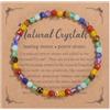 JOVIVI Bracciale donna Chakra pietra naturale cristallo 4 mm perla di sfaccettatura pietra preziosa bracciale portafortuna protezione gioielli regalo donna, Taglia unica, Cristallo, Chakra