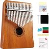 FLSEPAMB Kalimba - Pianoforte con 17 tasti, con confezione di apprendimento, strumento Kalimba, pianoforte a dita, regalo perfetto per bambini, donna e uomo (Marrone)