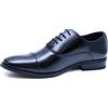 Evoga Scarpe Uomo Class Blu Scuro Vernice Linea Classica Eleganti Cerimonia