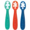 Nuby Cucchiaini Svezzamento Silicone Colorati, Set da 3, 6+ Mesi, Neutro | Presa facile per la coordinazione occhio-mano, design multifase, lavabile in lavastoviglie, ideale per l'autosvezzamento
