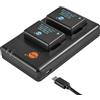 QIAO JIN LIN DMW-BMB9 Batteria al litio (2 pacchi) e caricatore doppio compatibile con DMW-BMB9E e Lumix DMC-FZ40