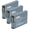 vhbw 3x batteria compatibile con Samsung Digimax WB690, WB650, WB600, WB700 fotocamera (700mAh, 3,6V, Li-Ion)