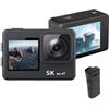 BJdfgE Action camera subacquea 5K diving telaio anti-shake 4k60 impermeabile(Memory card 64GB)