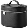 Lestikave Beauty case con divisore e manico, borsa per il trucco estetico, borsa da toilette impermeabile in pelle PU per donne e ragazze, borsa organizer portatile per cosmetici, 03 nero