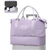 WEPLAN Borsone da Viaggio Donna Bagaglio a Mano 40x30x20 Ryanair Wizzair Borsa da Viaggio Donna Uomo Borsone Palestra con Scomparto per le Scarpe Travel Bag Borsa Sportiva Weekend,A08-Verde Bianco
