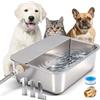 MasXirch Abbeveratoio Automatico per Cani da 11 Litri per Cani di Grossa Taglia | Distributore Esterno in Acciaio Inossidabile per Cavalli, Anatre, Polli e Bestiame (39 X 29cm)