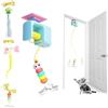 Auveach Giochi interattivi per Gatti Giocattolo Automatico Ricaricabile USB Appeso alla Porta Retrattile, Bruco con Piuma e Campanello per Caccia Esercizio Arricchimento Ambientale (Blu Plus)