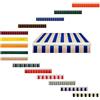 Generic Mantovana di ricambio per tenda da patio con bordo dritto, striscia in tela per tenda da sole, mantovana anteriore di ricambio per tettoia da esterno per finestre(Blue stripes,460cm)