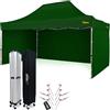 BRIMO Economica Star gazebo pieghevole 3x4,5 tetto impermeabile al 100% 3 pareti laterali, 8 perni di ancoraggio copertura protettiva per tenda da giardino padiglione richiudibile verde