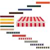 Generic Mantovana di ricambio per tenda da patio con bordo dritto, striscia in tela per tenda da sole, mantovana anteriore di ricambio per tettoia da esterno per finestre(Red stripes,600cm)
