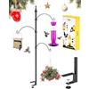 iBorn Ganci da pastore per esterni, morsetto sul ponte, per mangiatoie per uccelli, altezza 114 cm, per ringhiere per ponte, mangiatoie per colibrì, appesi a tre ganci 2024 (gli alimentatori non sono