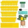 Bighan 60 pz Trappole adesive per Moscerini a Doppio Lato, Gialle e Trappole per Funghi delle Piante per Piante da Cucina per Interni ed Esterni con Lacci, Supporti in Plastica, Giallo