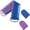 Aezzybe Africano Asciugamano Esfoliante e Guanto Esfoliante Corpo Set, lunga Spazzola Schiena 74cm, Guanto Doccia per schiuma abbondante, Spugne in rete con cordoncino, design a sacchetto per sapone