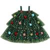 Loalirando Natale Abito Bambina Stampa a Stelle Abito Elegante in Tulle Bambina Natalizio Vestiti Bambina Senza Manica con Pailettes Natale