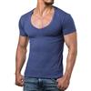 ReRock Maglietta da uomo RR-1315 per Young & Rich 1315 con scollo a V profondo, tinta unita, da S a 3XL