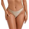 RELLECIGA Moda Mare Donna Slip High Cut Thong Bikini Tanga Bottom Champagne L