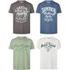 riverso - Maglietta da Uomo a Girocollo RIVLeon, Confezione da 4 Pezzi, Collo Tondo, a Maniche Corte, 100% Cotone, S M L XL 2XL 3XL 4XL 5XL
