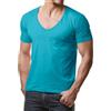 ReRock Maglietta da uomo RR-1315 per Young & Rich 1315 con scollo a V profondo, tinta unita, da S a 3XL