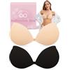 ZipYeeou Reggiseno appiccicoso per le donne reggiseni senza spalline Backless Stick on Bra Push up Supporto invisibile Reggiseno adesivo da donna in silicone push up appiccicoso perfetto per abiti