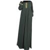 KBOPLEMQ Abiti Musulmani da Donna Lunghi Vestito di Preghiera Islamico Vicino Oriente Dubai Turchia Arabo Musulmano Kaftano Vestito di Preghiera per Donne Manica Lunga Robe Maxi Abito Preghiera Abaya