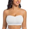 ONEW Reggiseno senza cuciture, senza spalline, senza spalline, senza ferretto, senza spalline, con spalline trasparenti, #2 Bianco/tipo M, L
