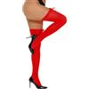 Aranmei Calze sexy di San Valentino per le donne calze autoreggenti in velluto calze autoreggenti alte calze coprenti, Rosso con fiocco, Taglia unica