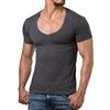 ReRock Maglietta da uomo RR-1315 per Young & Rich 1315 con scollo a V profondo, tinta unita, da S a 3XL