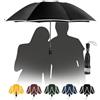Chakipee Ombrello grande, resistente alle tempeste e riflettente, per uomo e donna, ombrello tascabile automatico da viaggio compatto e portatile, colore nero, rivestimento 210T, apertura 106 cm, Nero