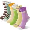 Sandsuced 6coppie Ragazze Bambini Calzini Atletici Pallacanestro Sport Crew Cotone Calzini morbidi traspiranti per all'aperto