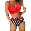 Generico Costumi da Bagno Donna,Costume Donna Due Pezzi, Costumi da Bagno Vita Alta Bikini Donna Mare Set Sexy Curvy Brasiliana Swimsuit Push Up Hot per Spiaggia E Piscina