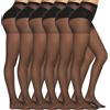 MANZI 6 paia di collant da donna in nylon, 20 denari, setosi e lucidi, nero
