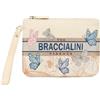 Braccialini Milly Pochette in similpelle e tessuto perfetta come bag-in-bag per organizzare la tua borsa o come clutch da polso per un look serale essenziale e ricercato.