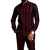 keephen Uomo Colletto Mandarin 2 Pezzi Tuta Manica Lunga Etnico Bottoni Camicia e Pantaloni Abbigliamento Casual Uomo