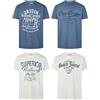 riverso - Maglietta da Uomo a Girocollo RIVLeon, Confezione da 4 Pezzi, Collo Tondo, a Maniche Corte, 100% Cotone, S M L XL 2XL 3XL 4XL 5XL