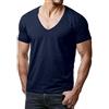 ReRock Maglietta da uomo RR-1315 per Young & Rich 1315 con scollo a V profondo, tinta unita, da S a 3XL