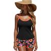 Generico Costume da bagno tankini floreale per donna, due pezzi separati con top a tunica e slip coordinato, tessuto morbido e asciugatura rapida, ideale per spiaggia e piscina, taglie dalla M alla XXXL