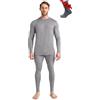 Merino.tech Intimo Termico Uomo Lana Merinos - Completo Termico + Calzini (Medium, Lite 165 Heathered Grey)