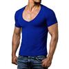 ReRock Maglietta da uomo RR-1315 per Young & Rich 1315 con scollo a V profondo, tinta unita, da S a 3XL