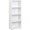Inter Link Libreria Scaffale 4 nicchie Ripiano regolabile in altezza Per ufficio soggiorno ingresso Arco 3 Dimensioni in cm P 30 x L 60 x H 145 Colore bianco