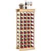 RELAX4LIFE Cantinetta Portabottiglie per 40 Bottiglie, in Legno di Pino Massello, Design Elegante e Minimalista, Facile da Montare e Personalizzare, 113 x 47 x 28 cm (Senza Traversa)