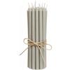 ukiyo - Confezione da 12 candele con steli sottili, altezza: 20 cm, diametro: 1,3 cm, colori assortiti, durata di combustione: 2,5 ore, per l'avvento, Natale, colore: grigio francese