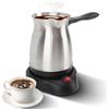plplaaoo Macchina da caffè elettrica turca multifunzione caffè tè teste latte 600 W acciaio inox riscaldamento caffettiera con due protezioni ergonomiche anti (spina UE)