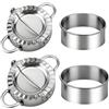 GUO-YING Set di 2 Stampi in Acciaio Inossidabile per Ravioli, Gyoza e Dumpling, Strumenti Essenziali per la Cucina Domestica