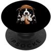 Vintage Border Collie Iced Coffee Funny Border Collie bere caffè freddo divertente cane hipster PopSockets PopGrip Adesivo