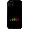 Headphones DJ Hip Hop EDM Electronic Mus Custodia per iPhone 11 Heartbeat Headphone Tie Dye Sound Lover Engineer Producer DJ
