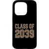 Kindie Collegiate Varsity Style Ts Custodia per iPhone 15 Pro Classe di 2039 Leopard Varsity scuola materna per bambini